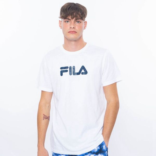 Camisetas Manga Corta Fila Hombre Blancas - Mono Deckle - España 035824WNC